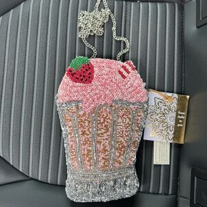 NEW! Viral Strawberry Milkshake Beaded Crossbody Bag Purse Handcrafted In India